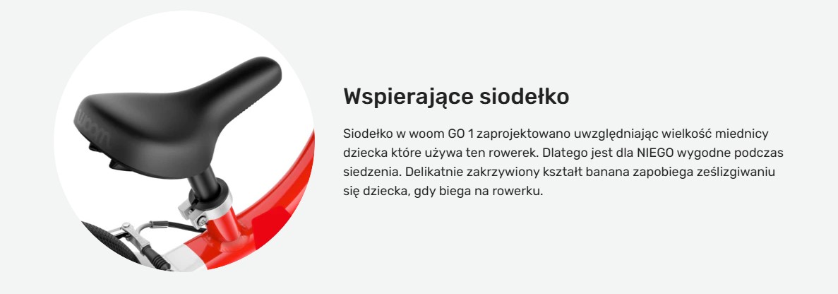 woom GO 1 - red siodelko