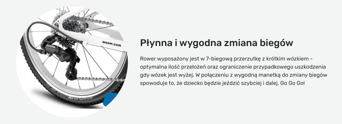woom go 4 - woom red zmiana_biegow