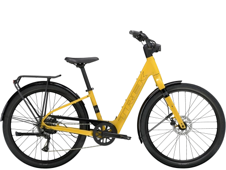 Rower elektryczny Trek Verve+ 1 LT o niskim przekroku Baja Yellow 2025 