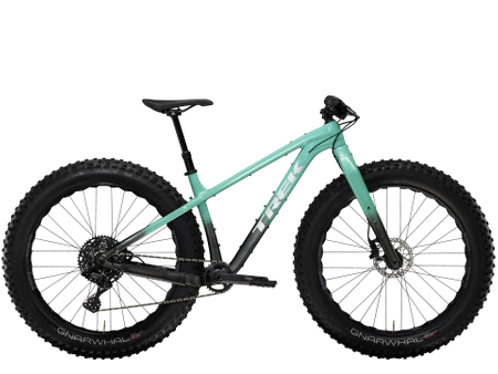 Rower fat bike Trek Farley 5  Satin Blue Sage to Lithium Grey Fade