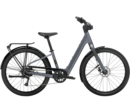 Rower elektryczny Trek Verve+ 1 LT o niskim przekroku Galactic Grey 2026