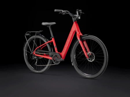 Rower elektryczny Trek Verve+ 1 LT o niskim przekroku Viper Red 2026