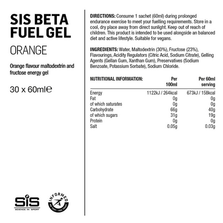 SiS Żel energy Beta Fuel, pomarańcza
