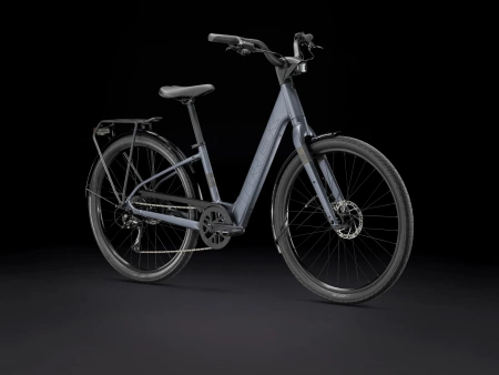 Rower elektryczny Trek Verve+ 1 LT o niskim przekroku Galactic Grey 2026