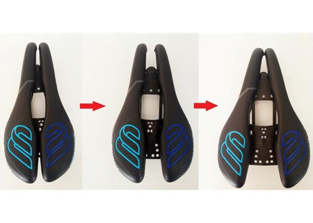 Siodełko BiSaddle BIKEFIT ShapeShifter EXT BikeFit Edition: Carbon Base And Rails Czarno-Białe