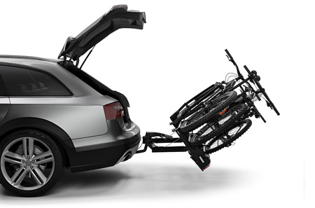 Thule VeloSpace XT bagażnik rowerowy na hak holowniczy z platformą na 3 rowery czarna/aluminiowa